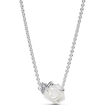 Pandora Moments Blooming White Rose Necklace - Sterling Silver 45cm