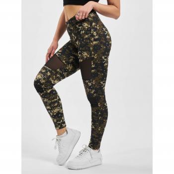 Mallas para mujer Urban Classics Camo Tech Mesh con diseño de camuflaje digital en tonos caqui y verde, talla S