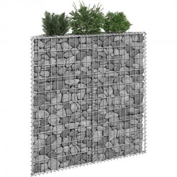 vidaXL Trapezium Gabion Raised Bed Galvanised Steel 100x20x100 cm