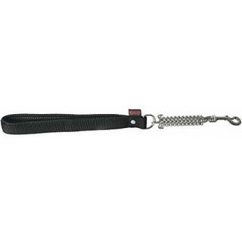 Correa para perro con amortiguador de nylon y empuñadura cómoda, 50 cm, color negro