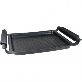 MasterPRO Foodies Plancha Grill, Aluminio Forjado, Negro, 37 cm