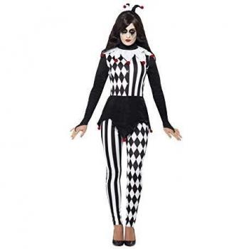 Smiffy's Smiffys-45202S Disfraz de bufona, con Parte de Arriba, Leggings y Diadema, Color Negro, S - EU Tamaño 36-38 45202S