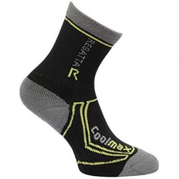 Regatta Boys 2 Season Coolmax Trek Wicking Walking Socks Black
