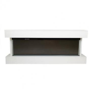 Chimenea Eléctrica Alaro Plus - Estufa Ventilada de Bajo Consumo 750W/1500W con Mando a Distancia, Temporizador y Decoración de Troncos y Cristales (Blanca,