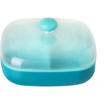 Vigar Taula Caja para Té y Galletas Plástico Turquesa 20.4x20.4x11 cm