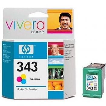 HP Cartucho de inyección de tinta tricolor HP 343 343 Inkjet Print Cartridges, 116 x 36 x 115 mm, 0.06 kg