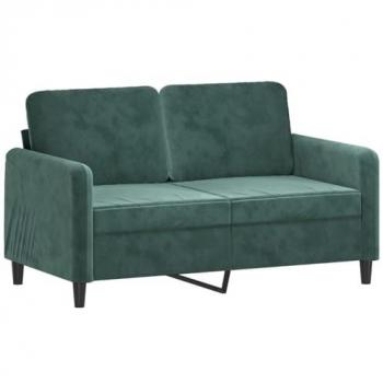Sofá de 2 plazas de terciopelo verde oscuro 120 cm