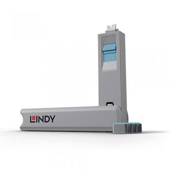 LINDY 40465 - Llaves bloqueadoras de Puertos USB Tipo C, Color Azul