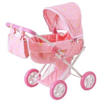 Olivia's Little World Twinkle Stars Deluxe Pink Doll Stroller Pram