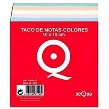 Taco de 500 hojas encolado Dequa 10x10cm. Colores