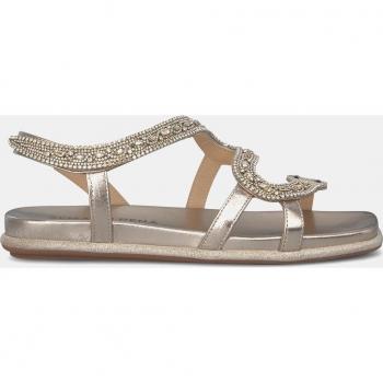 ALMA EN PENA V240850 Sandalias Abiertas Mujer Bronce con diseño de serpiente de pedrería, sin cierre y planas