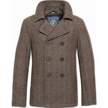 Brandit Pea Coat - Cazadora para hombre, color negro marrón marrón XL