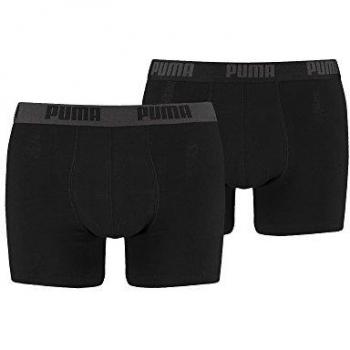 Puma Basic Boxer Shorts Pack of 2 Black/White Large