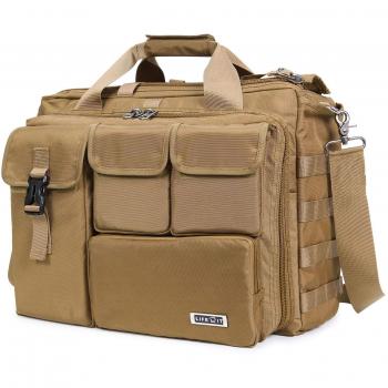 Lifewit Maletín para Portátiles de 17,3 Impermeable Bolso de Bandolera para Ordenador Portátil Bolso de Mensajero para Hombres con Gran Capacidad, Maletines de Viaje Múltifuncional, Caqui
