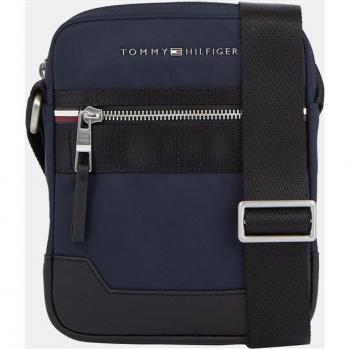 Chic Blue Shoulder Bag with Contrasting Details - Tommy Hilfiger Messenger Bags, Male, Blue, Size: ONE SIZE, Blue Polyester Shoulder Bag