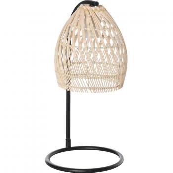 HOMCOM Lámpara de Mesa con Pantalla de Ratán Casquillo E27 Máximo 40W Ø20x41 cm Natural