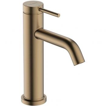 Grifo monomando para lavabo Hansgrohe Tecturis S 110 CoolStart, sin vaciador, bronce cepillado, proyección 116 mm