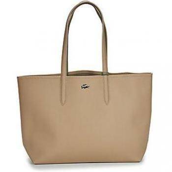 Lacoste Anna Reversible Bicolor Shopper Bag with Removable Pouch, Brown/Green, 35x30x14 cm (WxHxD), Multicolor