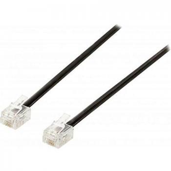 IberiaPC - Cable de telefonico Negro RJ11 M/M 5m