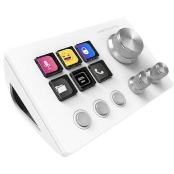 Controlador de Streaming Mars Gaming MSD-TWO, Compacto, 6 Teclas LCD Personalizables, 3 Ruedas Multifuncionales, Ergonómico, Compatible con Windows y MacOS, Color Blanco