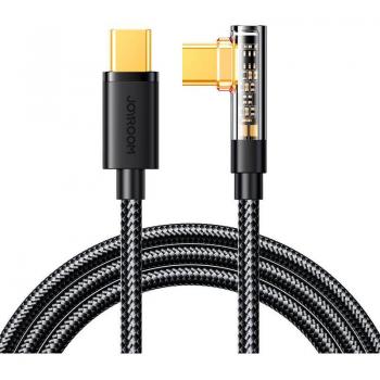 Cable USB-C 100W de carga rápida y transferencia de datos en ángulo recto, 1.2m negro