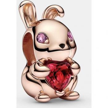 Charm Pandora Moments Año chino conejo en oro rosado con cristal multicolor