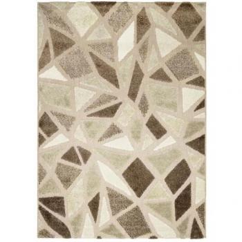 OUTSIDE-IN CUBISME - Alfombra para interior-exterior Jardín y terraza Resistente a la lluvia - 160 x 230 cm Beige y Marrón