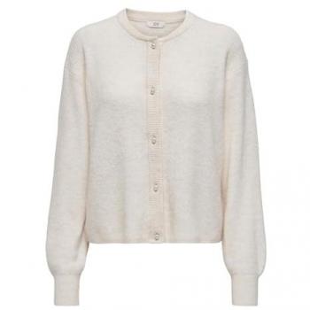 Cardigan de Punto Girocollo con Mangas Largas Lumi en Color Birch/Melange
