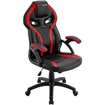 Mars Gaming MGC118BR Silla Gaming Ergonómica en PU y Nylon, Regulable, Rojo