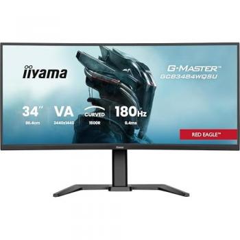 Monitor Gaming Curvo iiyama G-MASTER GCB3484WQSU-B1 34 UWQHD 3440x1440 180Hz VA 0.4ms FreeSync con 2xHDMI, Display