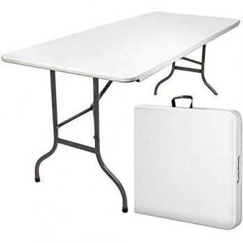 Mesa Plegable MaxxGarden - 180x74x74 cm - Blanca - Ideal para Jardín, Camping y Uso Interior - Resistente a la Intemperie - Capacidad para 6 a 8 Personas