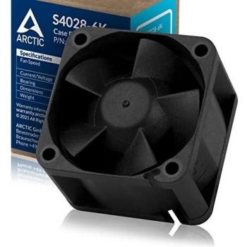 Arctic S4028-6K 40mm PWM Dual Ball Bearing Server Fan for Continuous Operation, Black, 250-6000 RPM