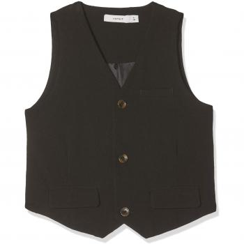 NAME IT Nkmingemann Waistcoat Noos, Chaleco para Niños, Negro Black, 140