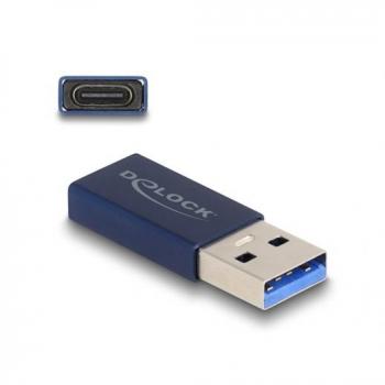 Adaptador USB 3.1 Tipo A Macho a Tipo C Hembra, Activo, 10 Gbps, Azul