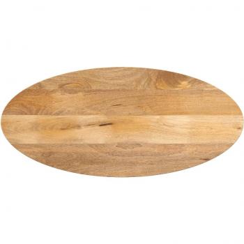 Tablero de mesa ovalado de madera maciza de mango 120x50x3,8 cm color marrón vidaXL