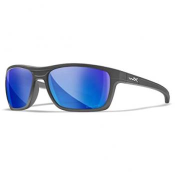 Wiley X Kingpin Polarized Safety Sunglasses with Blue Mirror Lens