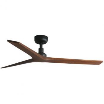 Ventilador de techo sin luz DC Klim M negro y madera 1250mm 34277 Faro Barcelona