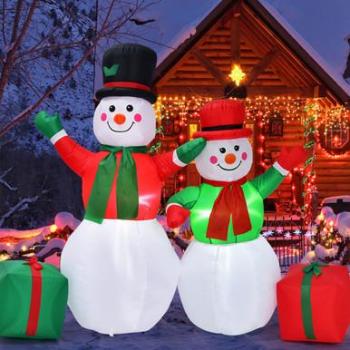 LED Lighted Inflatable Snowmen Christmas Decoration (6 ft and 7.5 ft)
