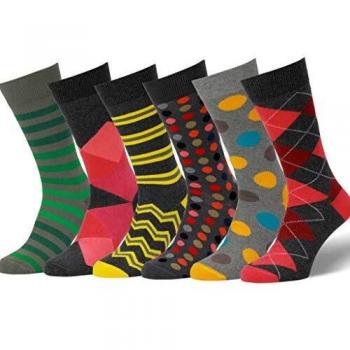 Easton Marlowe 6 PR Calcetines Estampados Hombre - 6pk #18, mixed - neutral main colors, 39-42 EU shoe size