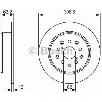 Disco de freno Bosch BD1190 para Toyota y Lexus, compatible con referencias 0 986 479 339, 4243153010, 4243153011