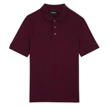 Lyle and Scott Mens Tonal Eagle Polo Shirt - Burgundy - Medium