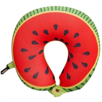 Fruit T almohadilla en forma de nanopartículas del amortiguador almohadilla del cuello del coche Almohada de viaje Office-sandía