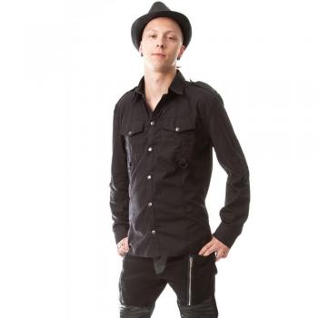 Vixxsin Gothic Long Sleeve Torn Shirt for Men - Black (M to XL)
