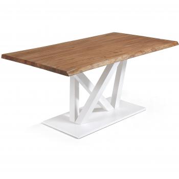 Kavehome Mesa Nyc 180x100, epoxy blanco sobre roble antiguo