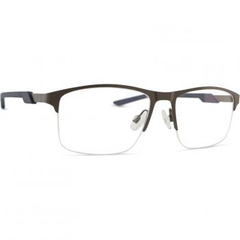 Puma PU0383O 002 Men's Eyeglasses with Nylor Square Frame, Stainless Steel, Gray, 57mm/18mm/145mm