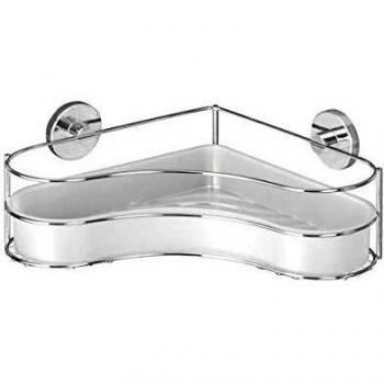 WENKO Vacuum-Loc® rinconera Milazzo - fijar sin taladrar, Acero, 35 x 11.5 x 24 cm, Cromo