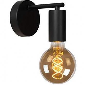 Aplique de pared Lucide Leanne, negro, 1xE27, 60W