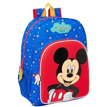 Mochila Escolar Infantil Mickey Mouse Good Day, Adaptable a Carro, Cómoda y Resistente, 33x14x42 cm