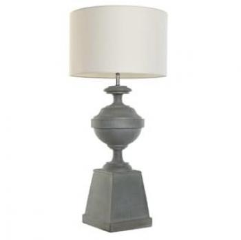 Lámpara de mesa Home ESPRIT Blanco Gris Resina 35,5 x 35,5 x 79 cm