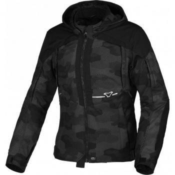 Chaqueta de Moto para Mujer Macna Territor Impermeable Textil Negro-Gris Multicolor